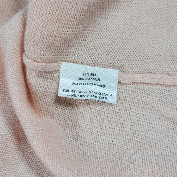 Eileen Fisher Silk Cashmere Cardigan Women S Light Pink Open Sweater Bell Sleeve - Picture 5 of 8